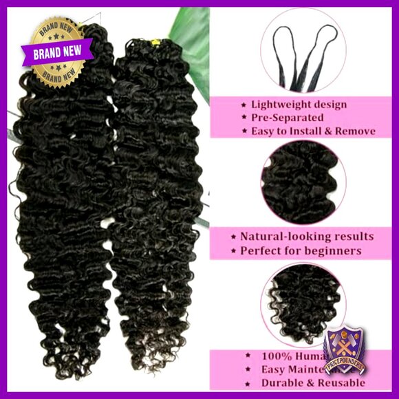18 Inch Human Hair Extensions 120g Knotless Pre-Separated Curly Crochet